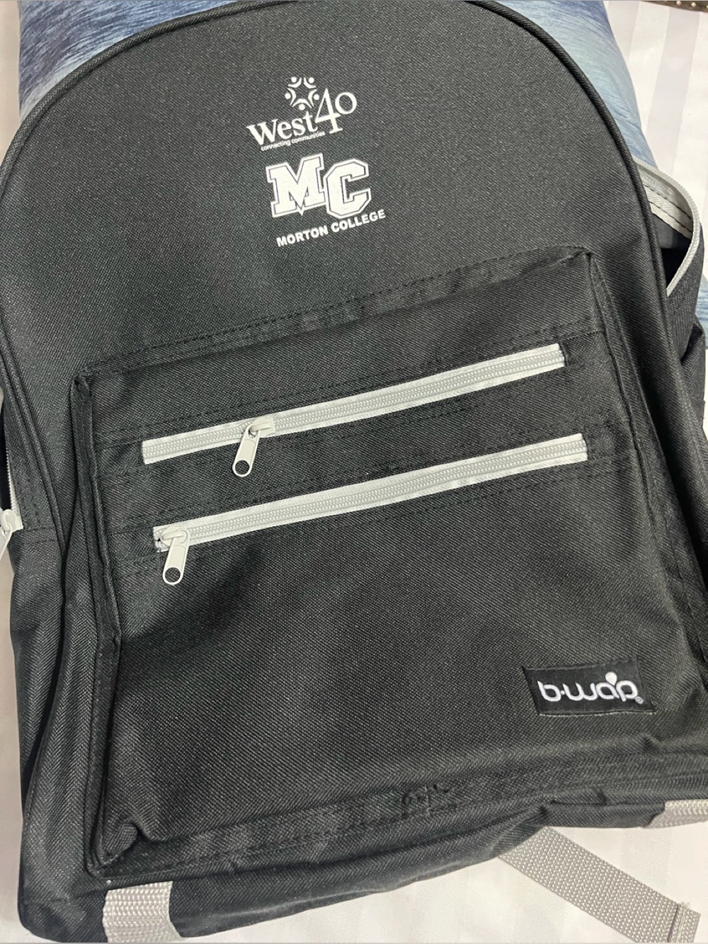 Morton College West 40 Black Backpack BP0101 New with tags b-wap
